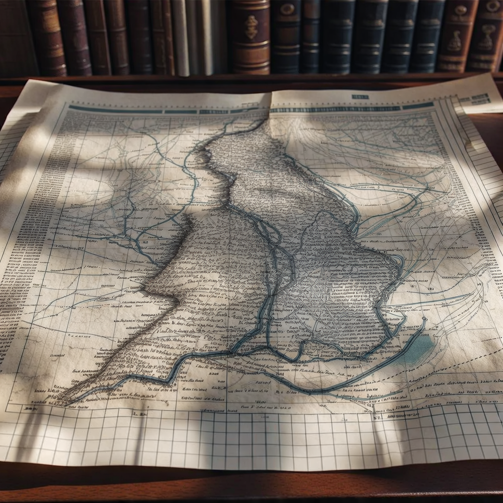 clean data visualization, flat 2D chart, muted academic palette, no 3D effects, evidence-based presentation, professional infographic, minimal decoration, clear axis labels, scholarly aesthetic, An antique parchment map of Victorian England, its surface composed of collaged newspaper clippings listing train times and hand-transcribed passenger logs, inked with precise lines connecting cities like neural pathways, overlaid with faint grids and contour lines indicating cholera incidence rates near rail junctions, drawn in sepia and slate blue, lit from above by a single beam of daylight through a library window, casting sharp shadows of ruled graph paper edges, atmosphere of quiet revelation and methodical discovery [Bria Fibo]