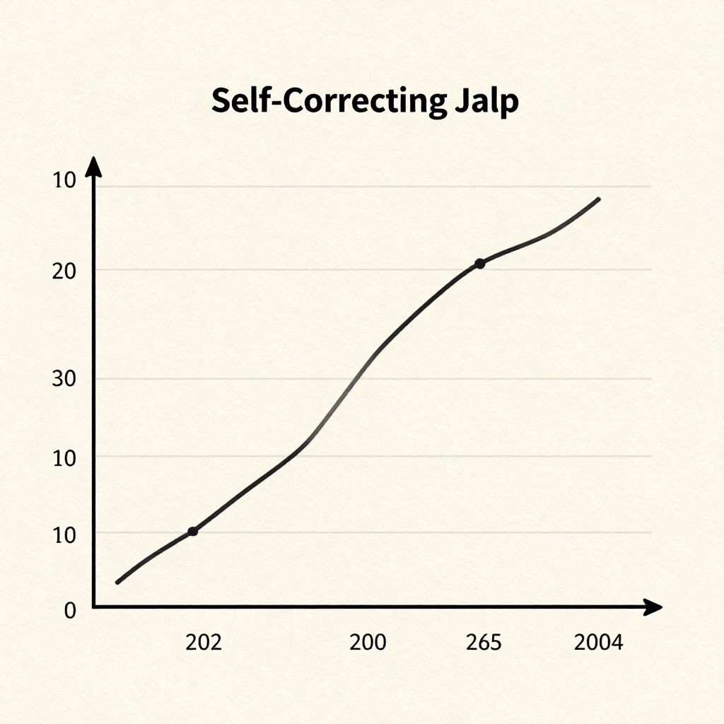 clean data visualization, flat 2D chart, muted academic palette, no 3D effects, evidence-based presentation, professional infographic, minimal decoration, clear axis labels, scholarly aesthetic, a self-correcting legal chart, inked lines subtly shifting across parchment-like graph paper, overhead flat lighting, atmosphere of quiet precision [Z-Image Turbo]
