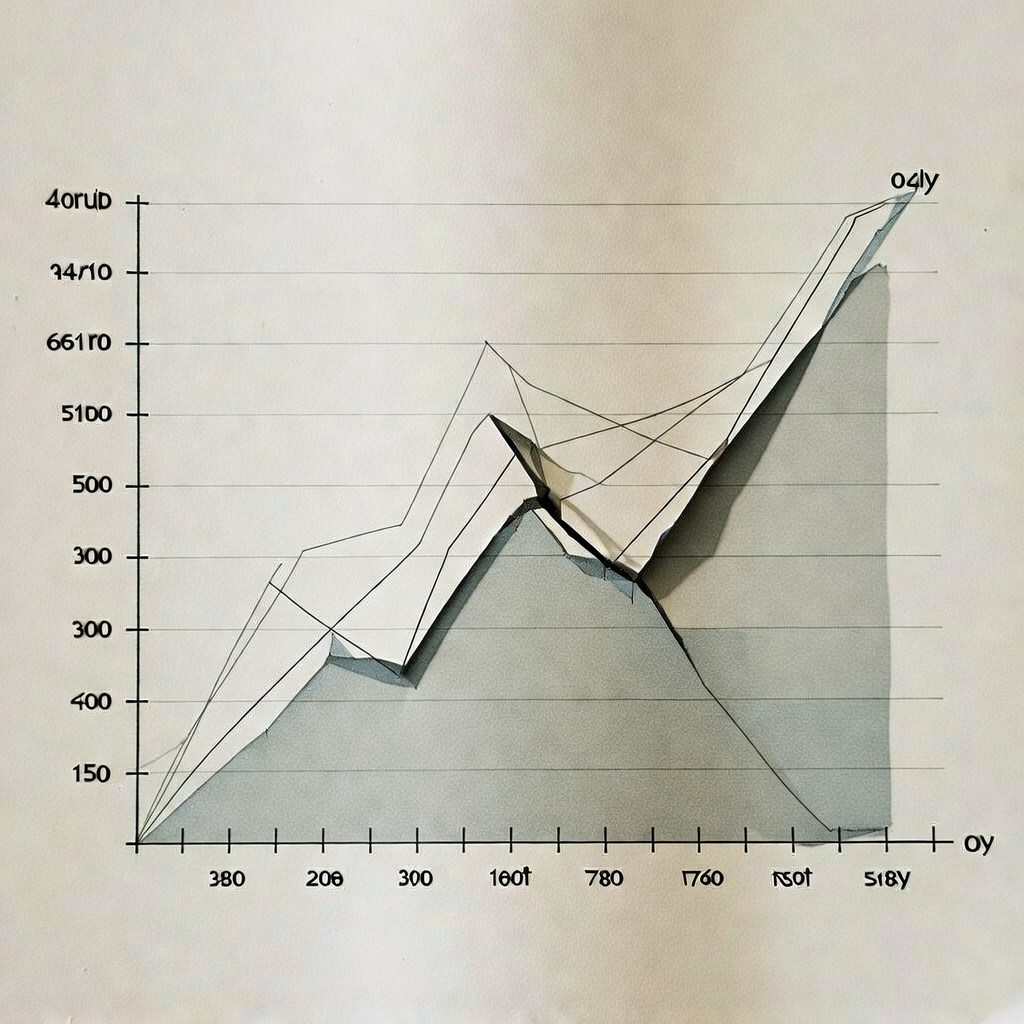 clean data visualization, flat 2D chart, muted academic palette, no 3D effects, evidence-based presentation, professional infographic, minimal decoration, clear axis labels, scholarly aesthetic, a fractured line graph, inked lines abruptly splitting into separate regional trajectories on matte drafting paper, light from above casting sharp, clean shadows, atmosphere of quiet but irreversible divergence [Bria Fibo]