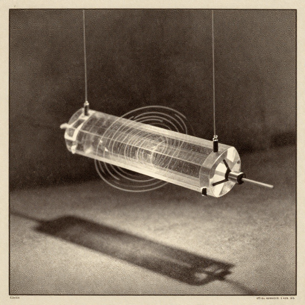 vintage Victorian newspaper photograph, sepia tone, aged paper texture, halftone dot printing, 1890s photojournalism, slight grain, archival quality, authentic period photography, a self-tuning quantum prism, forged from layered yttrium-based crystal and superconducting niobium waveguides, suspended in mid-air by magnetic levitation, emitting faint interference rings when activated, one facet dimming and recalibrating as internal strain shifts, dramatic side lighting from below casting sharp asymmetrical shadows, atmosphere of silent quantum tension in a near-zero ambient lab [Z-Image Turbo]