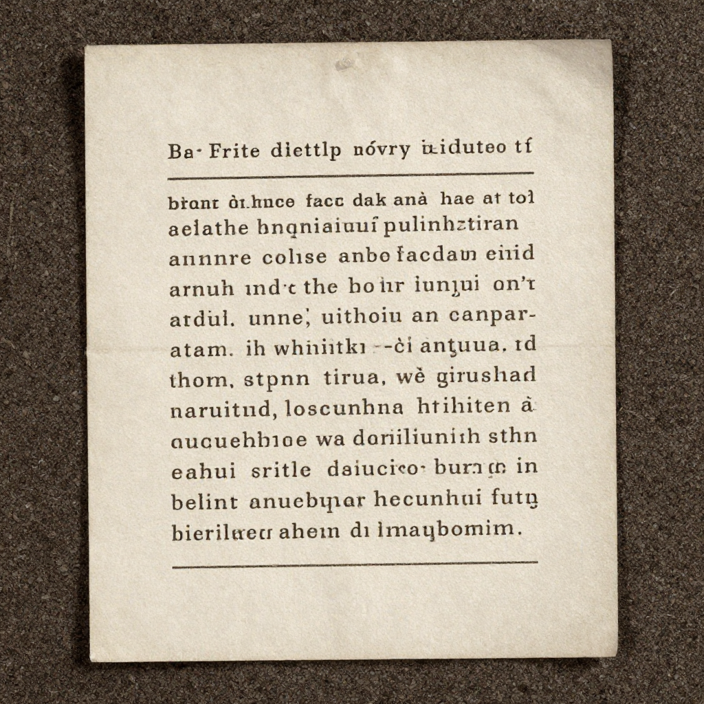 vintage Victorian newspaper photograph, sepia tone, aged paper texture, halftone dot printing, 1890s photojournalism, slight grain, archival quality, authentic period photography, A single sheet of paper pinned to a dark corkboard, its surface smooth and perfectly typed with legible, neutral text under sharp side lighting from the left, revealing a subtle, unnatural ripple in the ink—like veins of static—pulsing faintly beneath the surface, as if the words themselves are alive and shifting; the paper appears normal at first glance but upon closer look, letters subtly warp into contradictory phrases, the atmosphere still and watchful, charged with quiet betrayal [Z-Image Turbo]