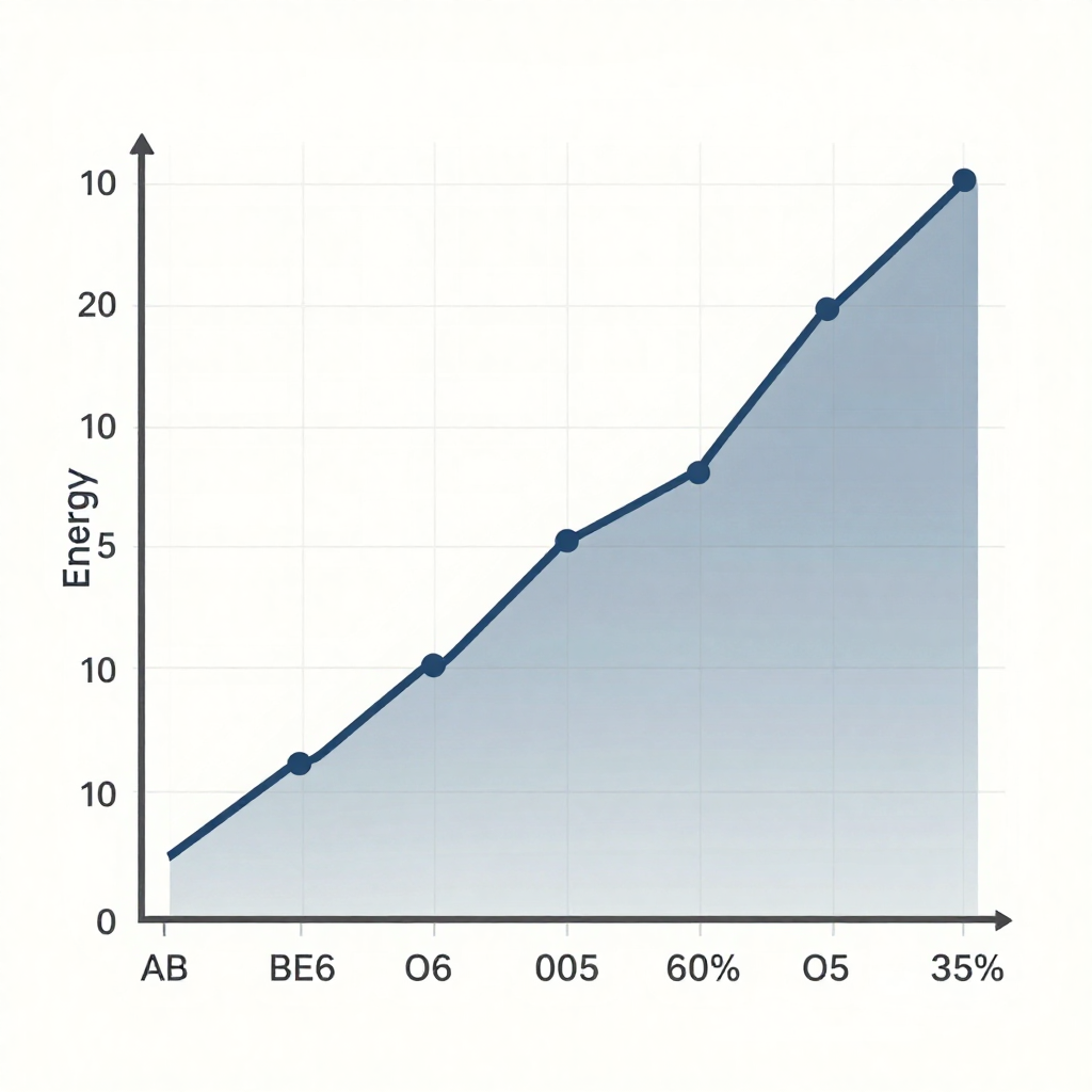 clean data visualization, flat 2D chart, muted academic palette, no 3D effects, evidence-based presentation, professional infographic, minimal decoration, clear axis labels, scholarly aesthetic, a minimalist two-dimensional line chart showing exponential energy adoption curves rising steadily across decades, rendered in matte graphite and soft blue ink on a pale grid-paper background, lit evenly from above with faint shadows along the axis lines, atmosphere of quiet precision and enduring progress [Z-Image Turbo]